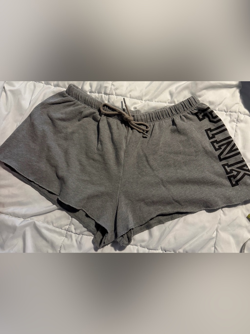 PINK Victoria's Secret Gray Drawstring Terry Athletic Shorts